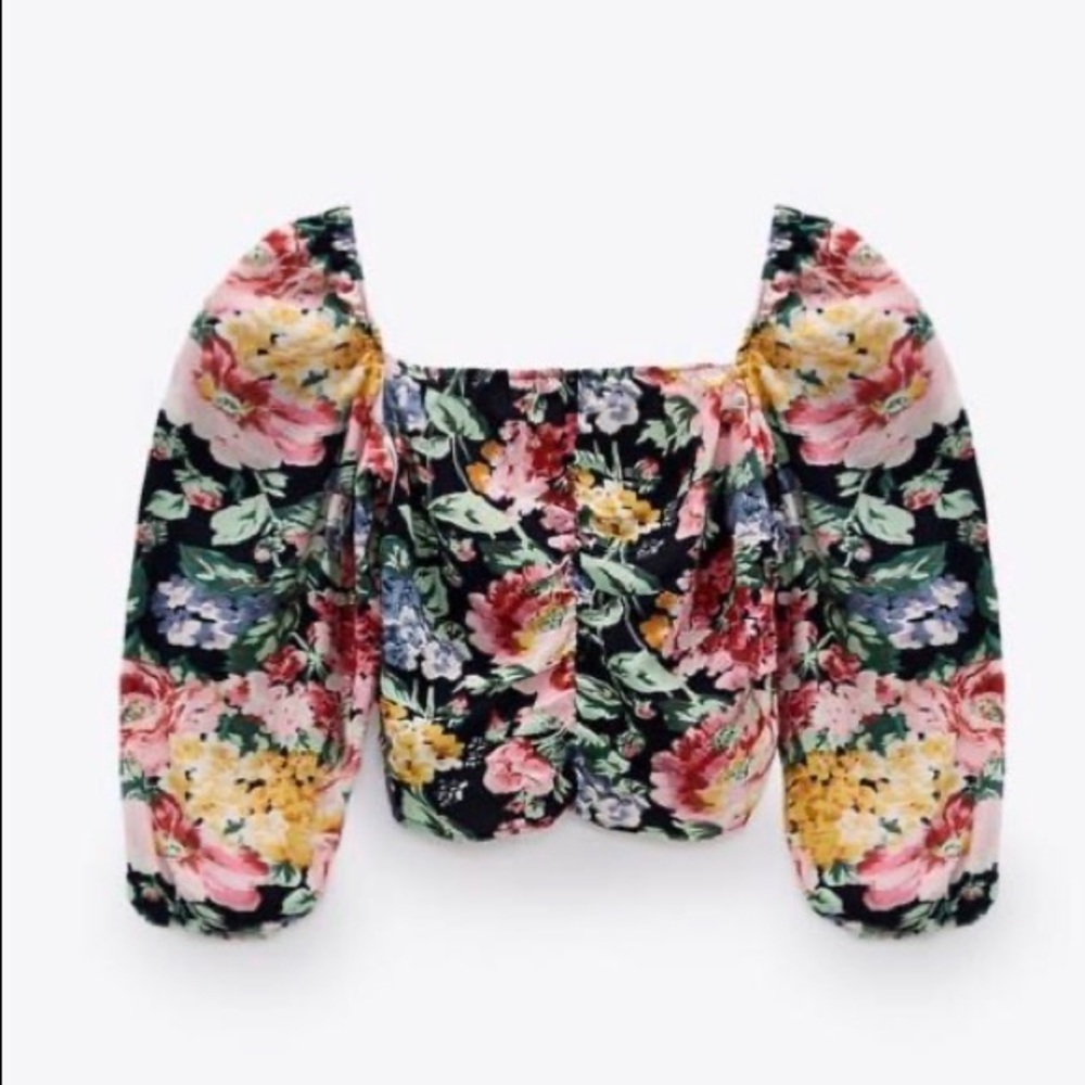 Zara floral print blouse